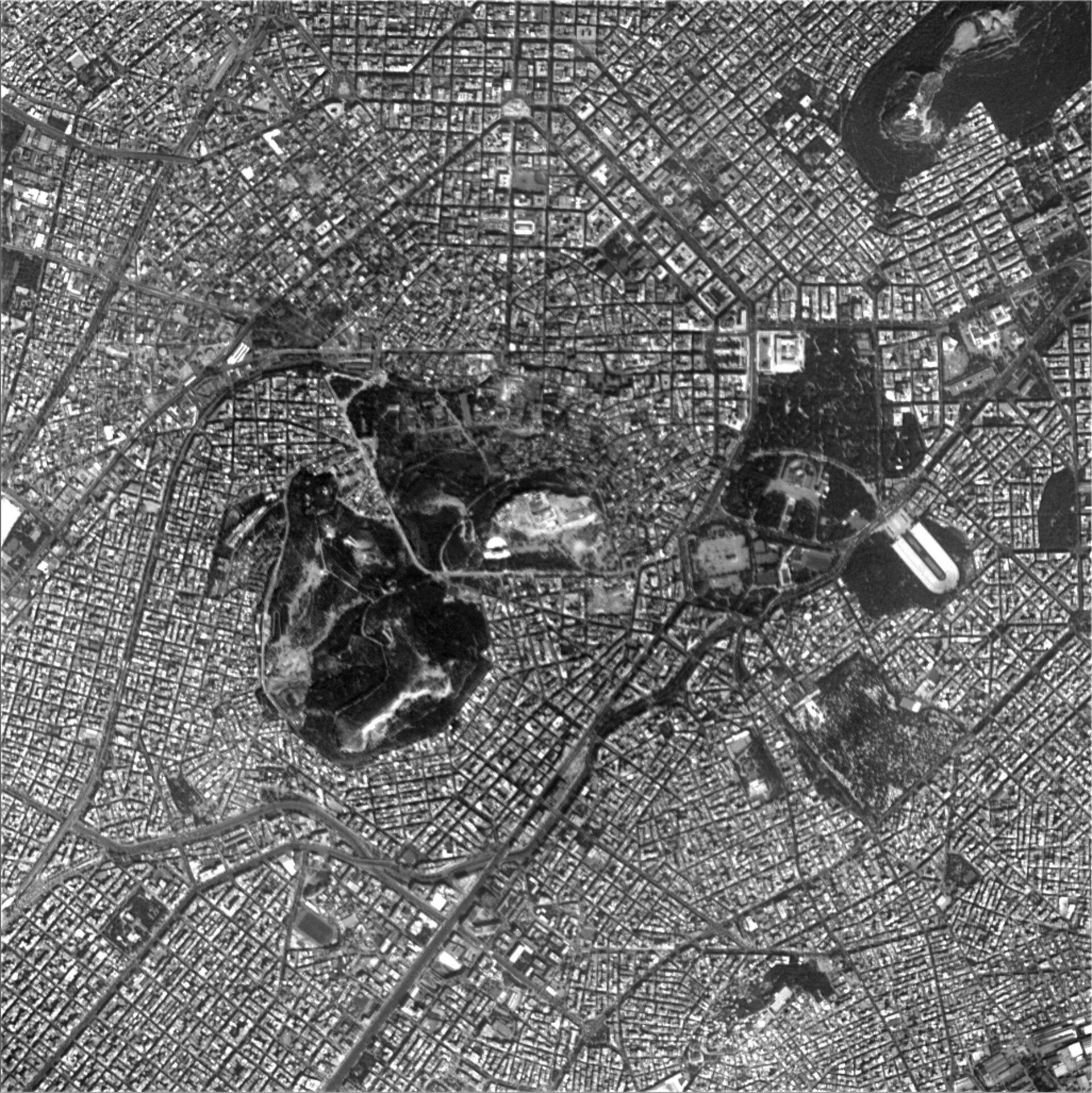 Image d'Athènes prise par le satellite Proba
