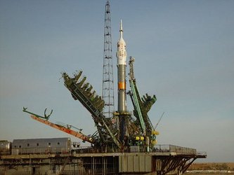 Soyuz launcher on the launch pad