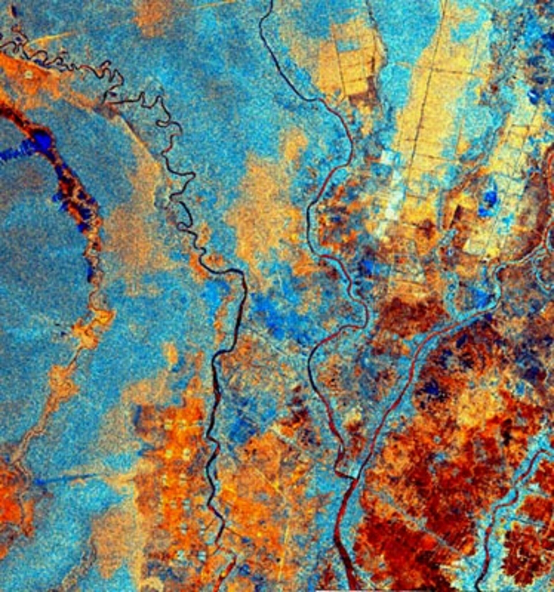 Before and after ERS image of the Indonesian fires