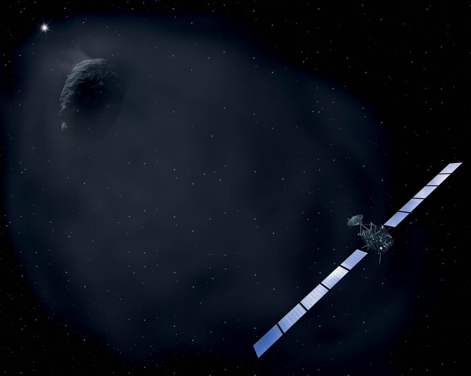 Deep-space hibernation before comet rendezvous