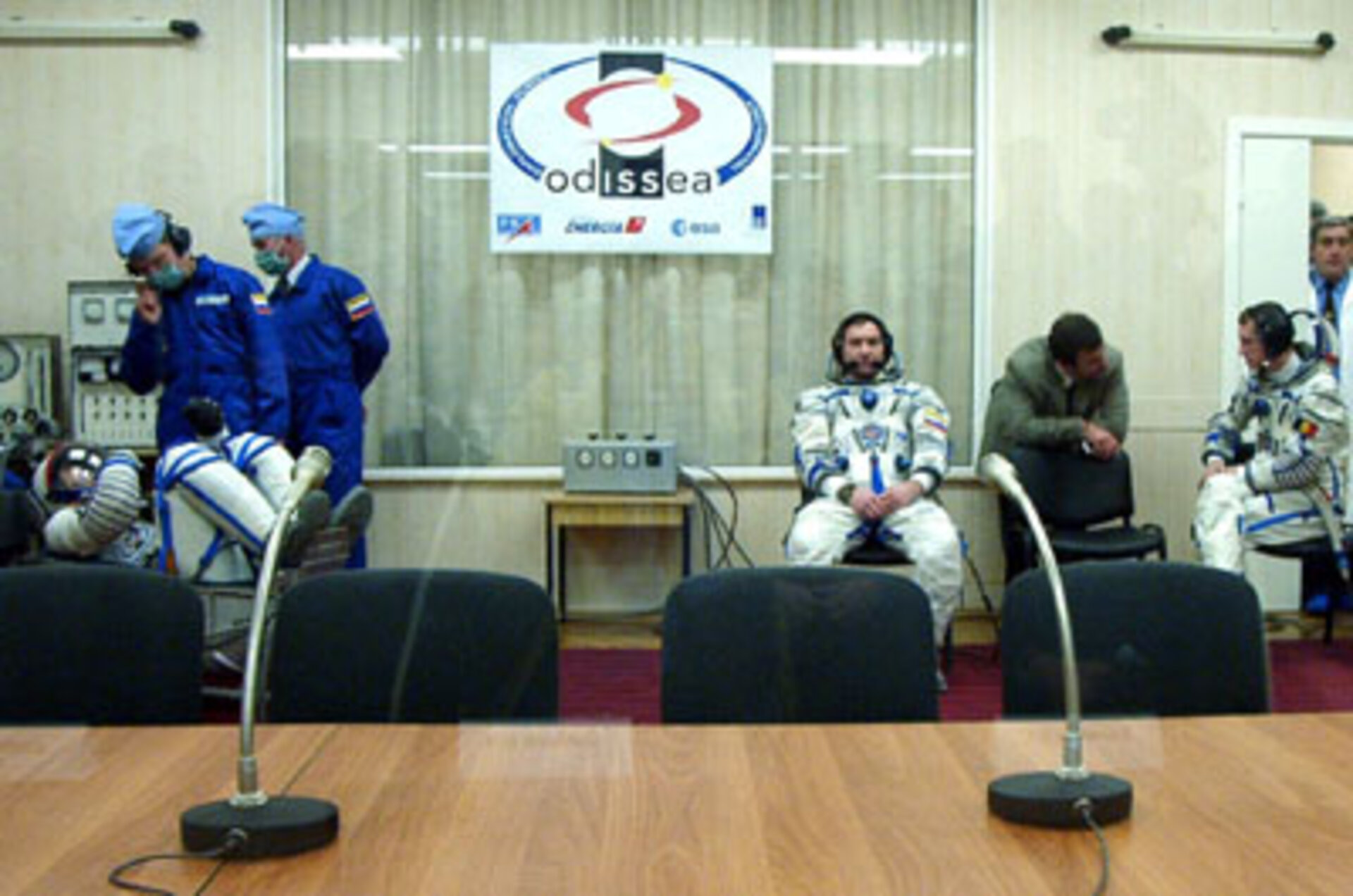 October 30 - Launch day! Crew donning suits