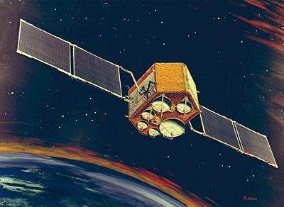 Der Orbital Test Satellite (OTS) - künstlerische Darstellung