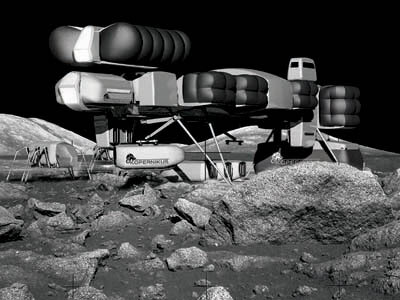 Future lunar outpost for advanced services with inflatable parts