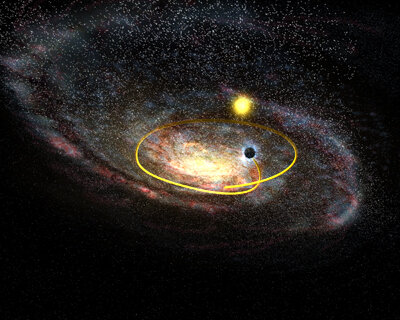 Black hole hurtling across the plane of the Milky Way