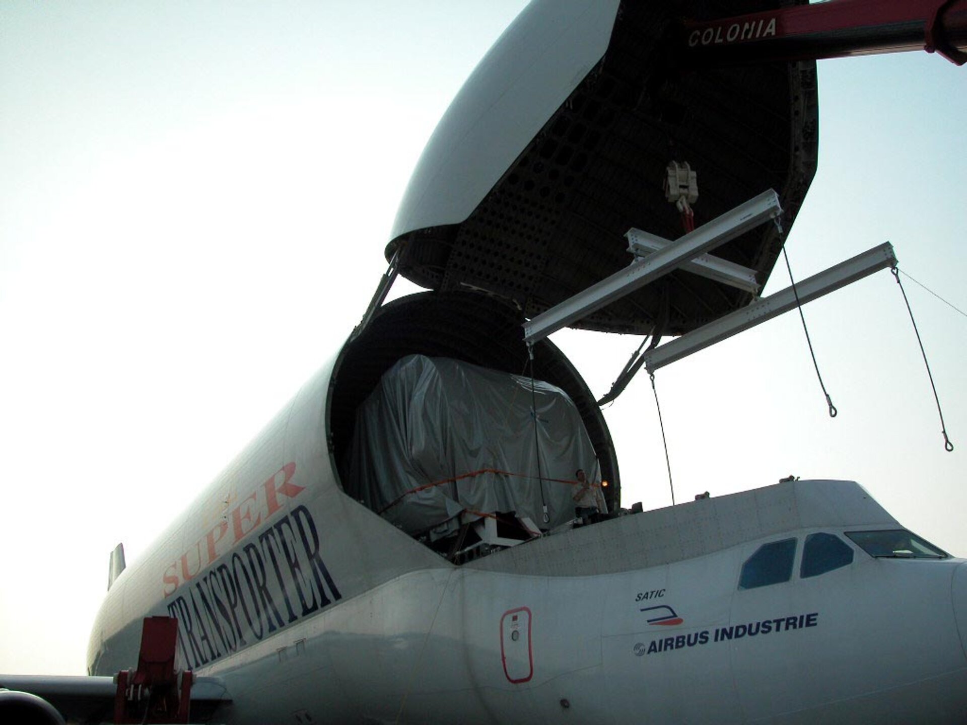 Das ATV Trainingsmodell im Bauch eines Airbus Beluga