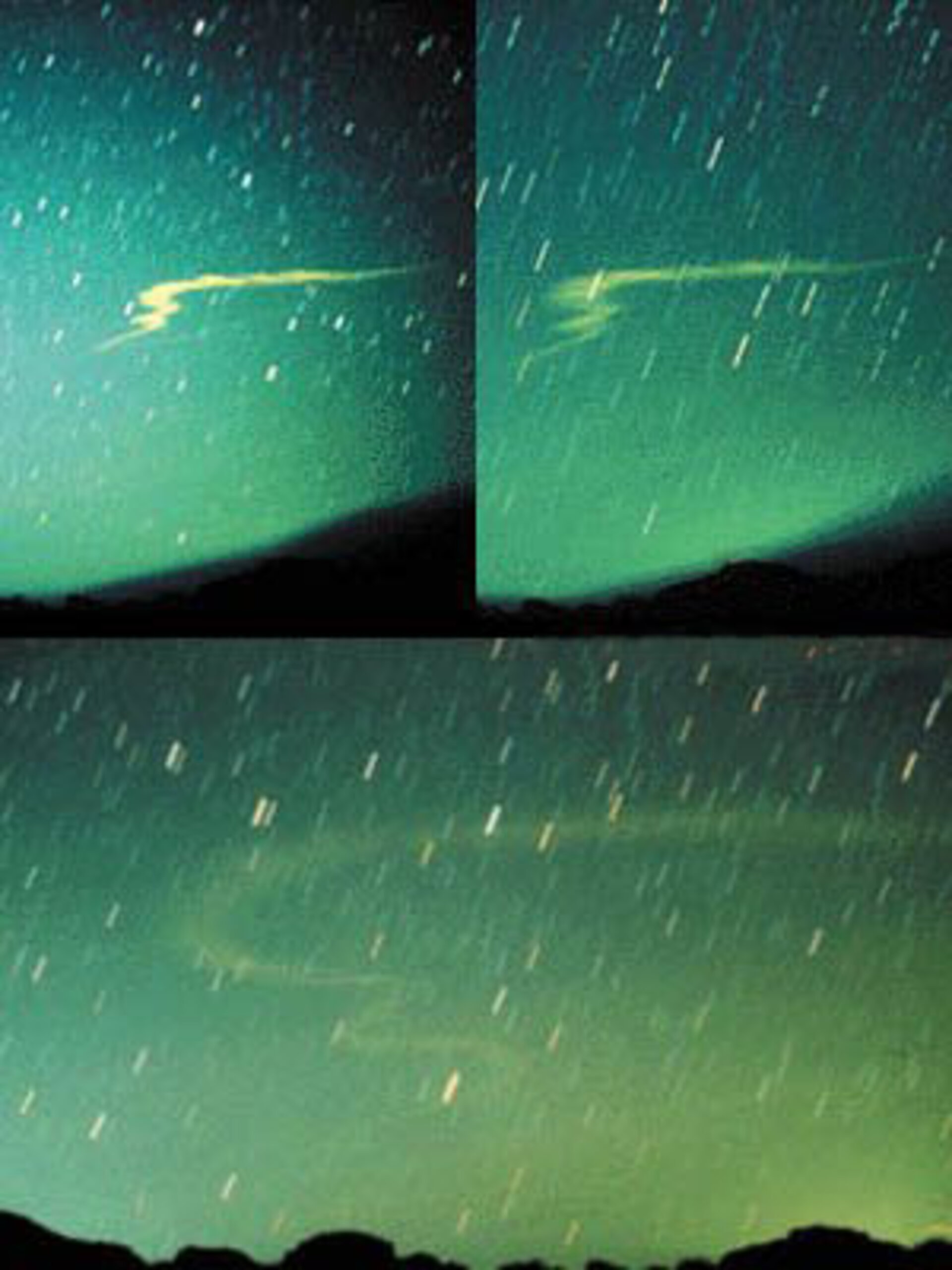Different views of a Leonid fireball in 1966
