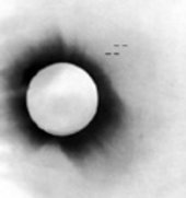 Negative photo of the 1919 solar eclipse