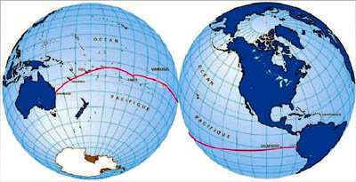 First stage: 8000 km across the Pacific Ocean in 80 days