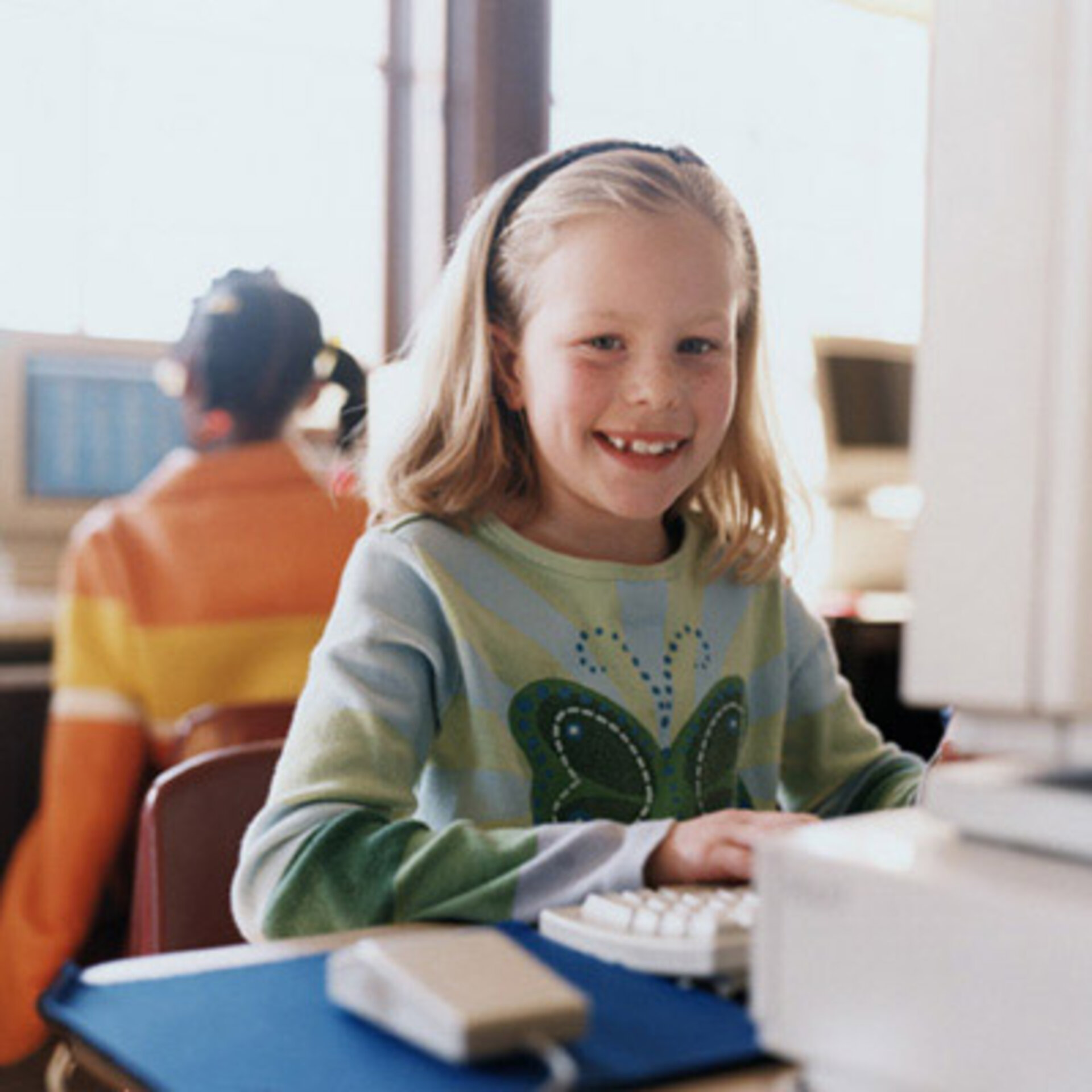 Girl using computer