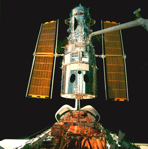 Hubble Space Telescope during repair mission STS-82