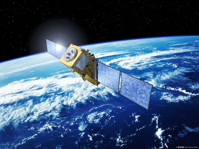 ADM-Aeolus satellite in operational configuration
