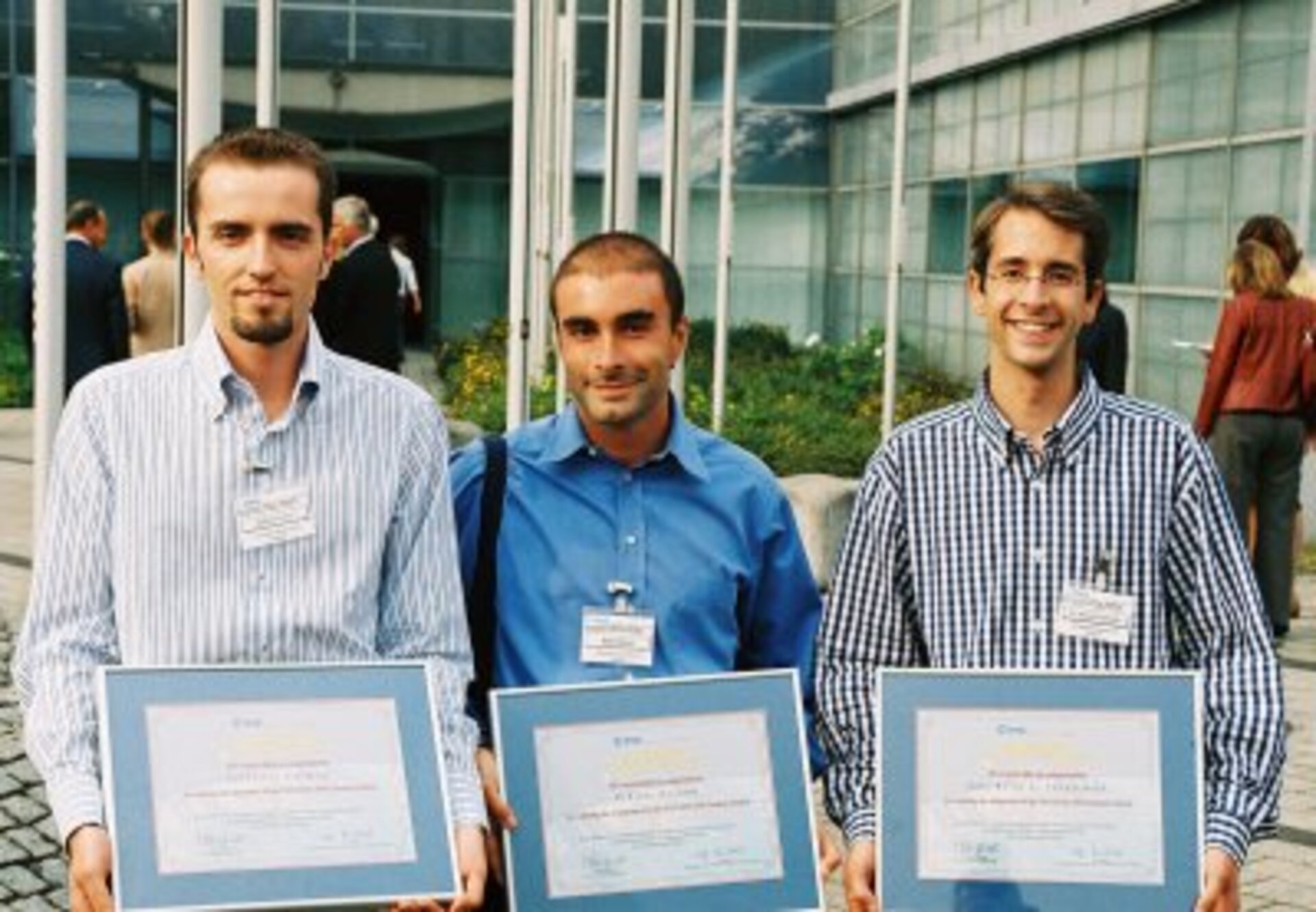 From left to right: Adalberto Costessi (1st prize), Roberto Rusconi (2nd prize), Eric Belin de Chantem&egrave;le (3rd prize)