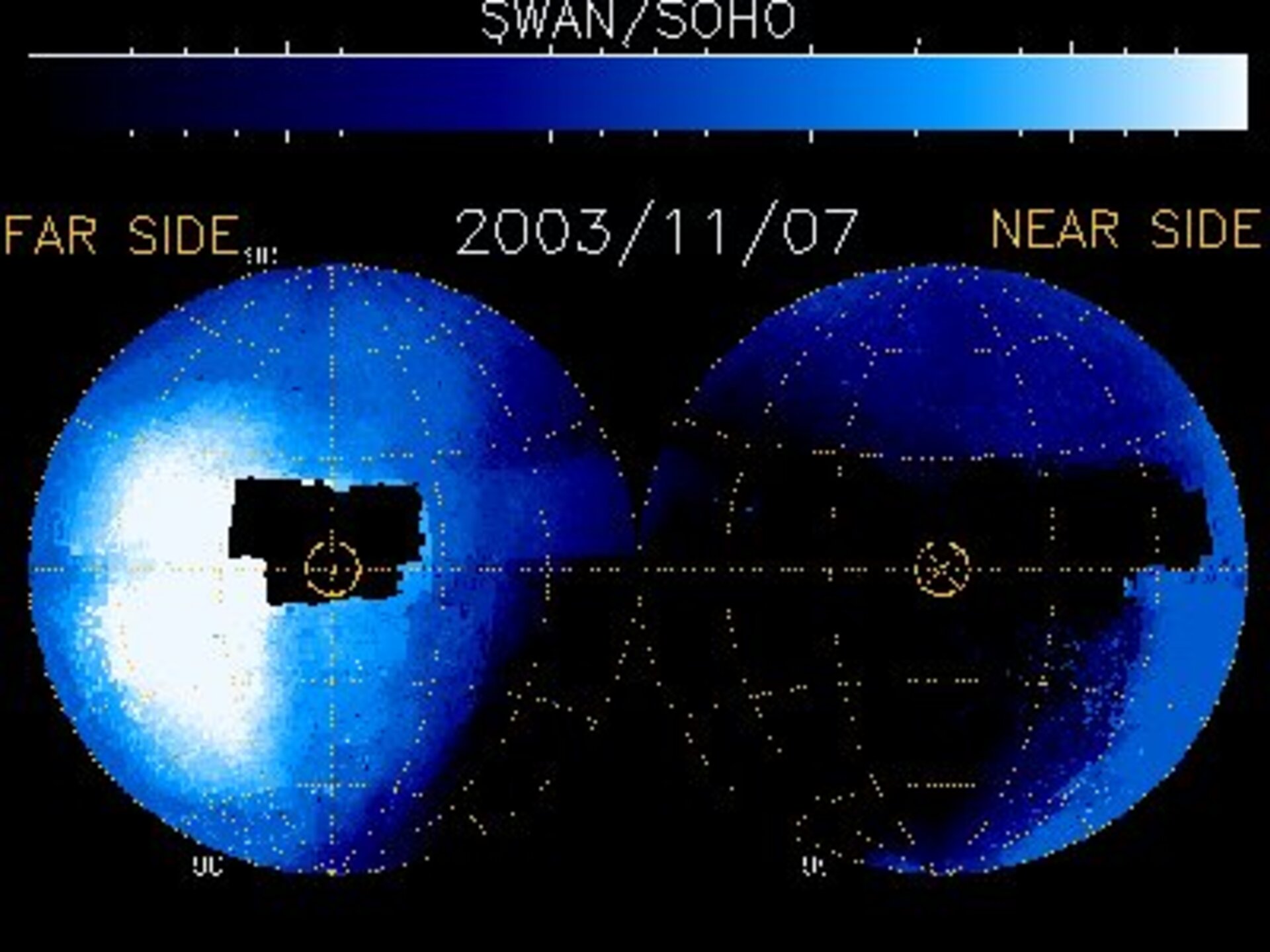 Views of Sun's far side from SOHO's SWAN instrument