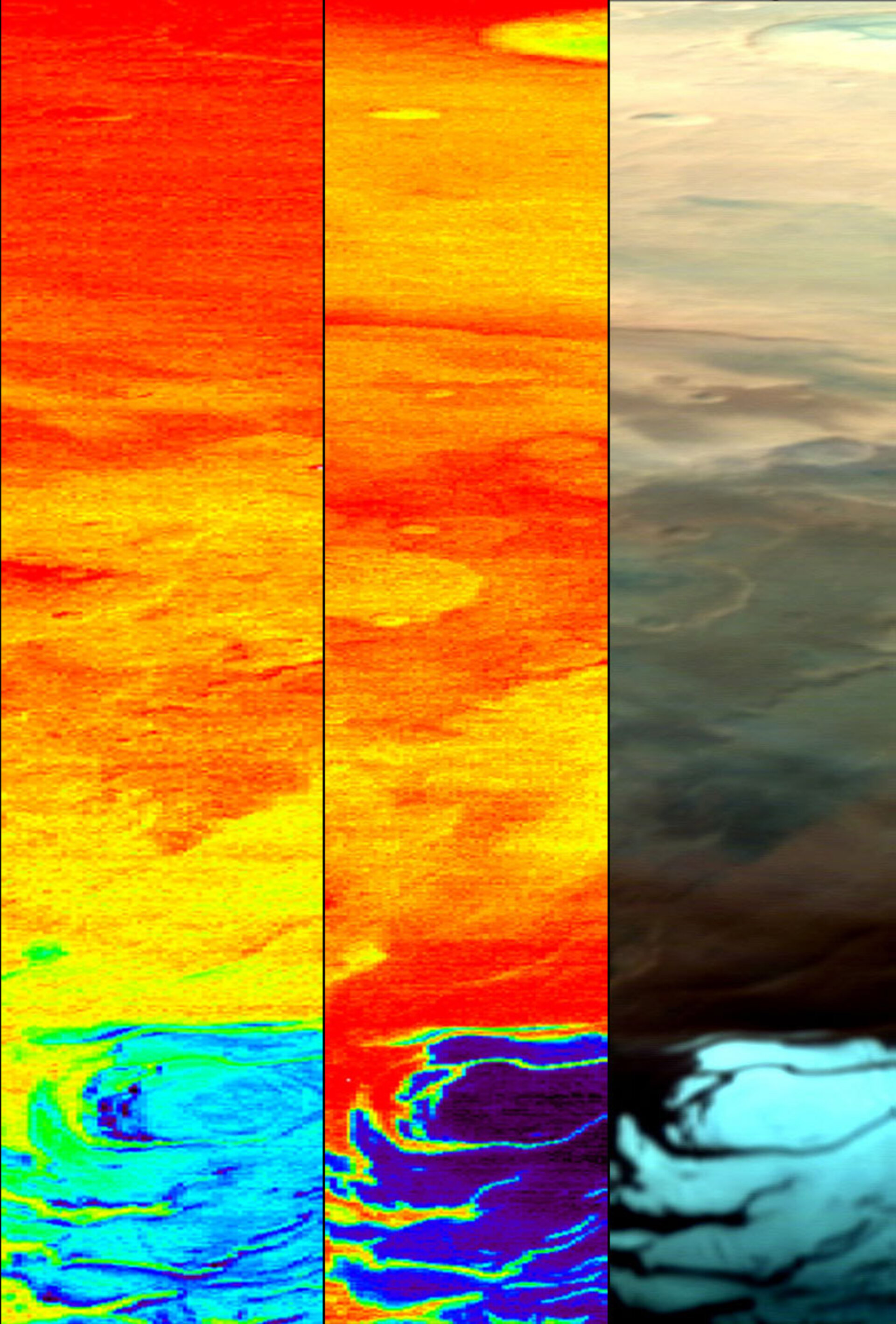 OMEGA image of the southern polar cap of Mars 18 January