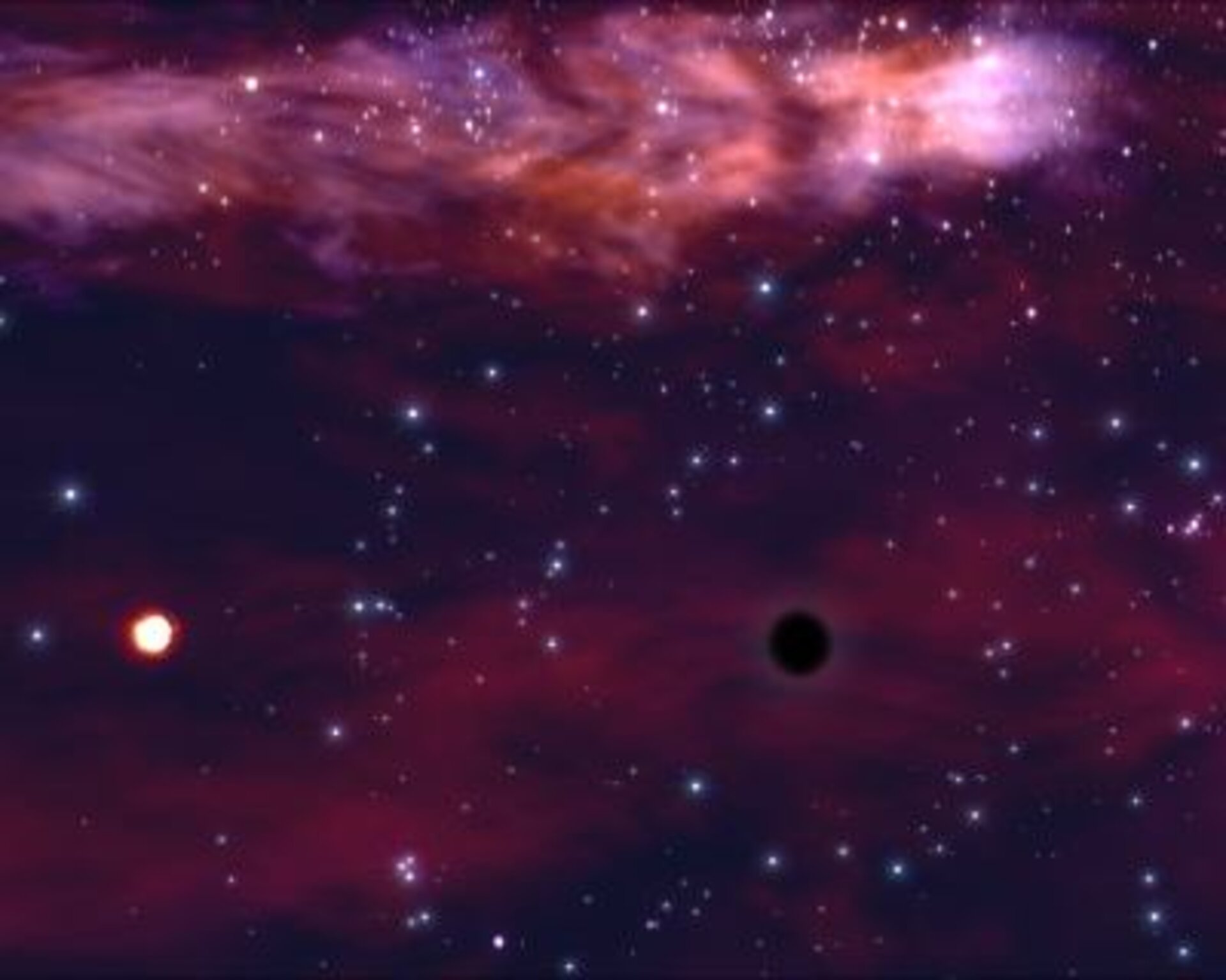Giant black hole rips star apart - panel detail