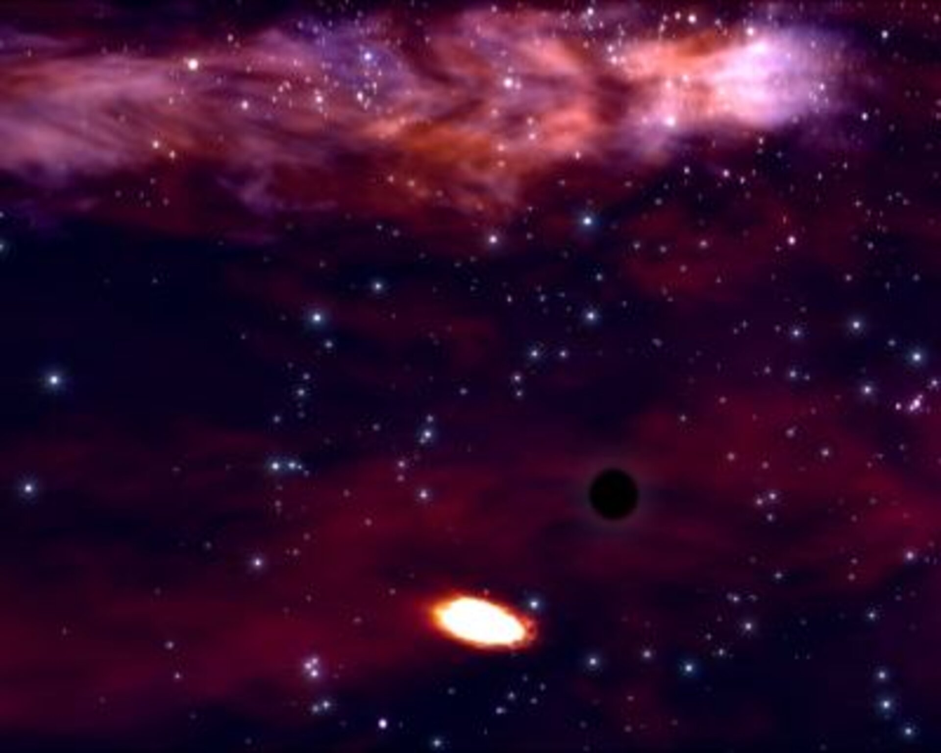 Giant black hole rips star apart - panel detail