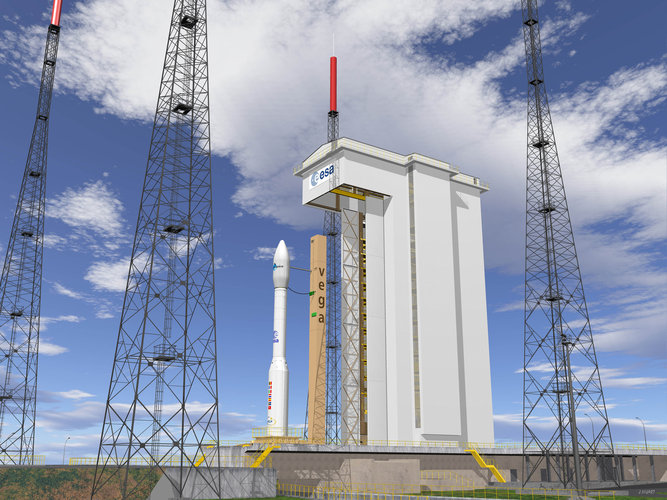 Artist's view of Vega on the launch pad