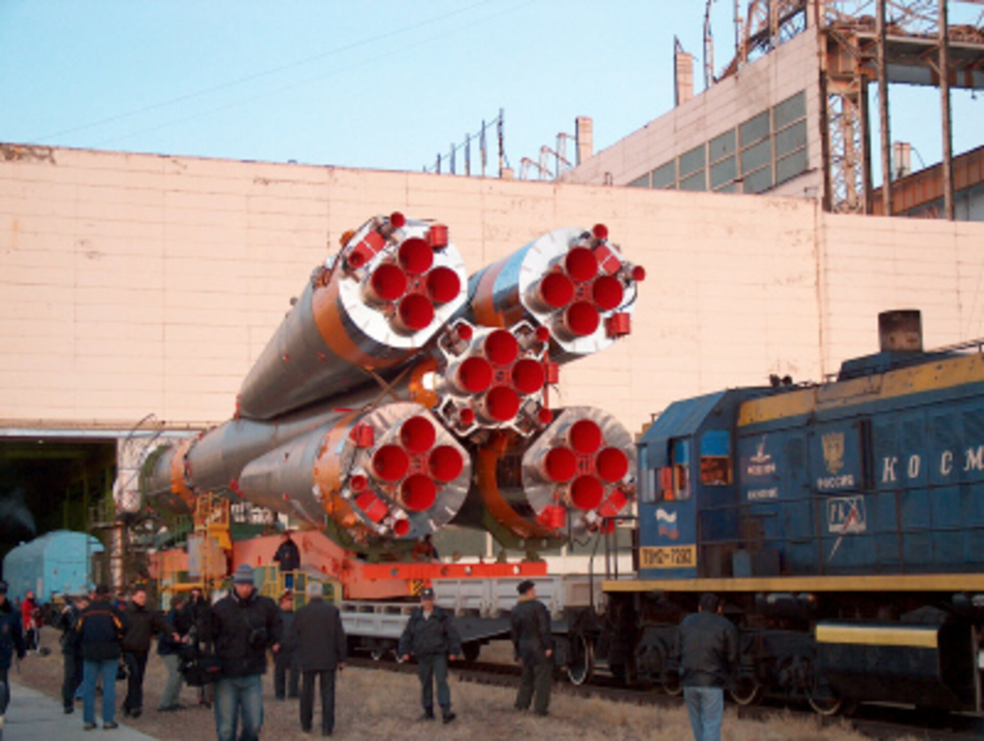 Delta mission Soyuz rocket rollout in Baikonour