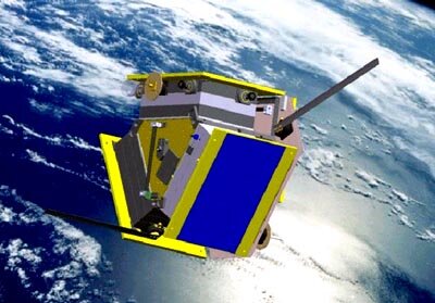 The Proba 2 1/4 satellite in orbit around the earth