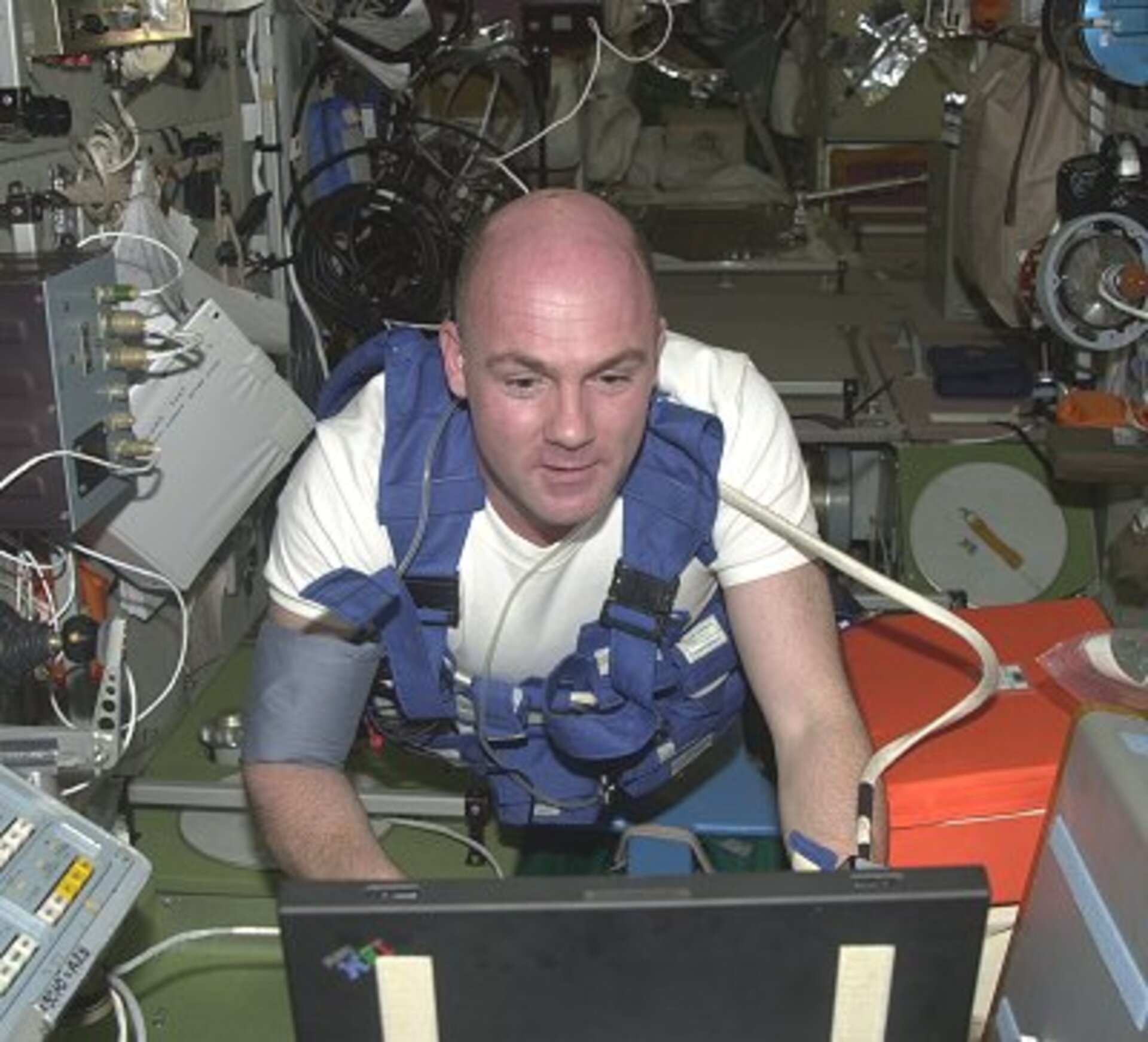 André Kuipers during the DELTA Mission to ISS in April 2004