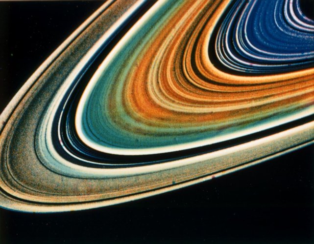 Enhanced-colour image of Saturn's rings
