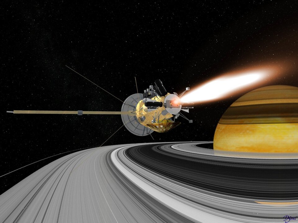 Inyección de la sonda Cassini-Huygens en órbita de Saturno