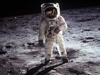 Edwin 'Buzz' Aldrin on the surface of the Moon