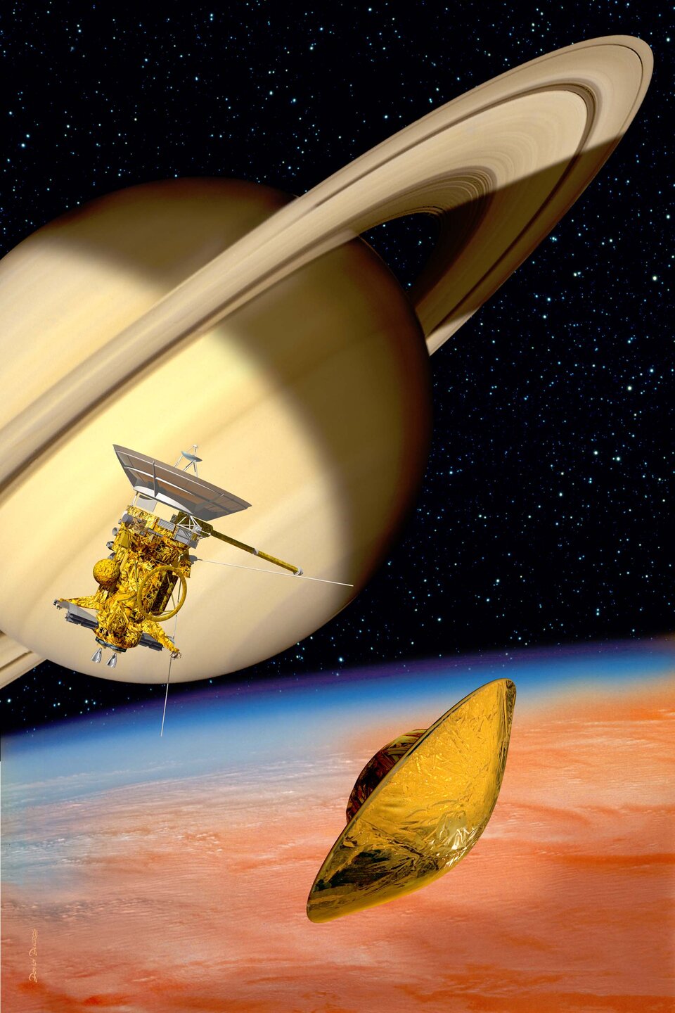 Huygens coasting towards Titan