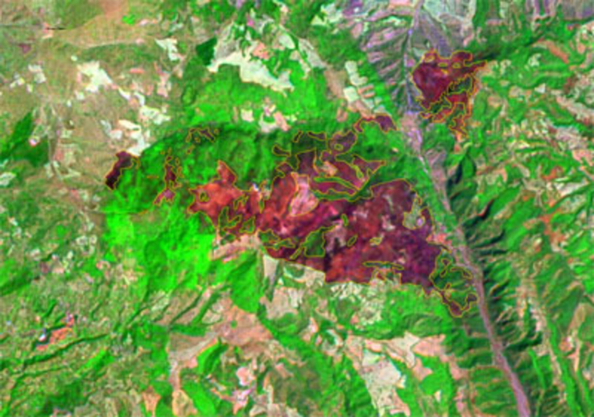 ITALSCAR map of 2000 fire aftermath in Agri Valley