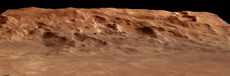 Perspective view of Hellas basin rim