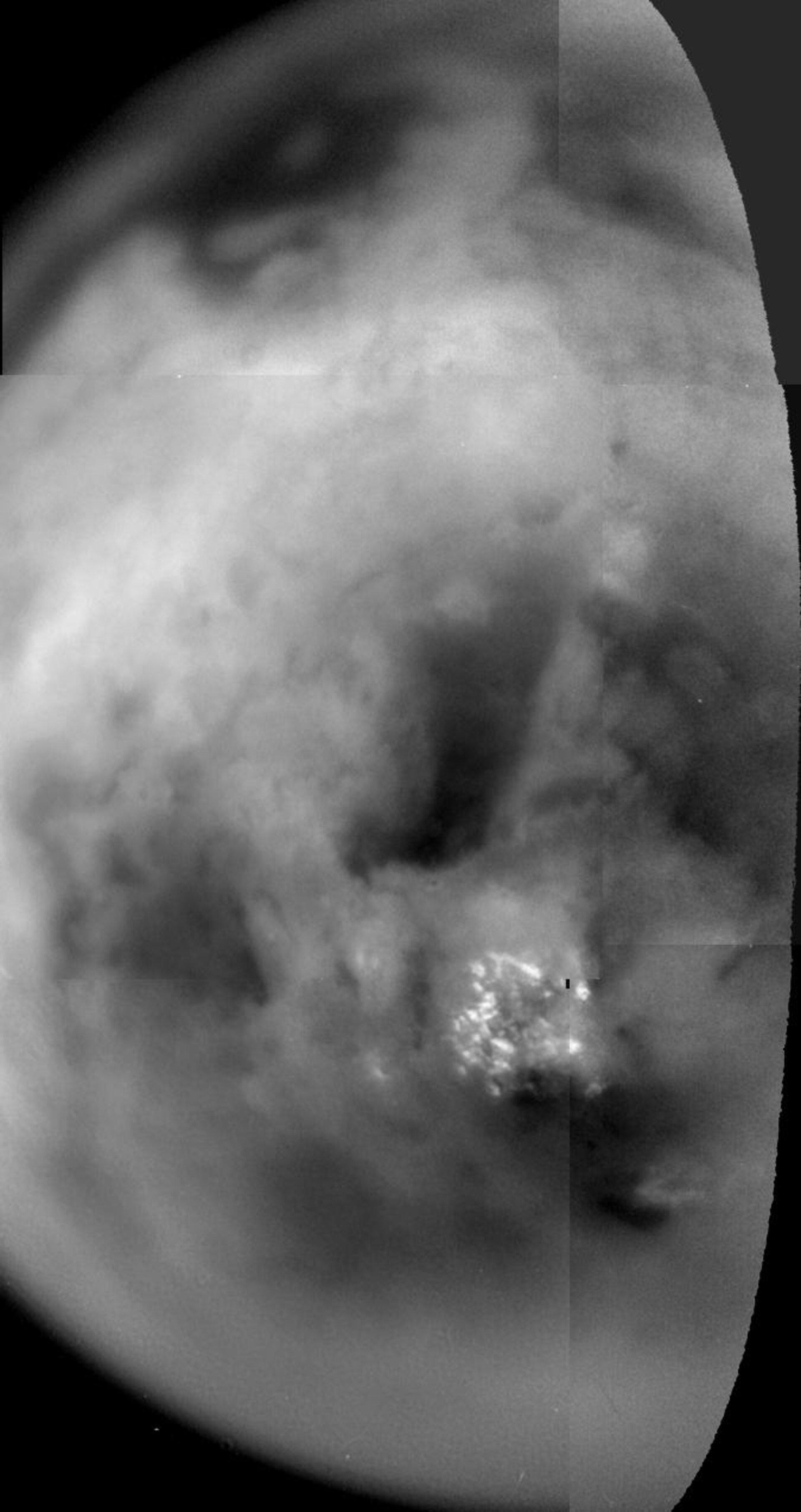 Titan's mottled surface