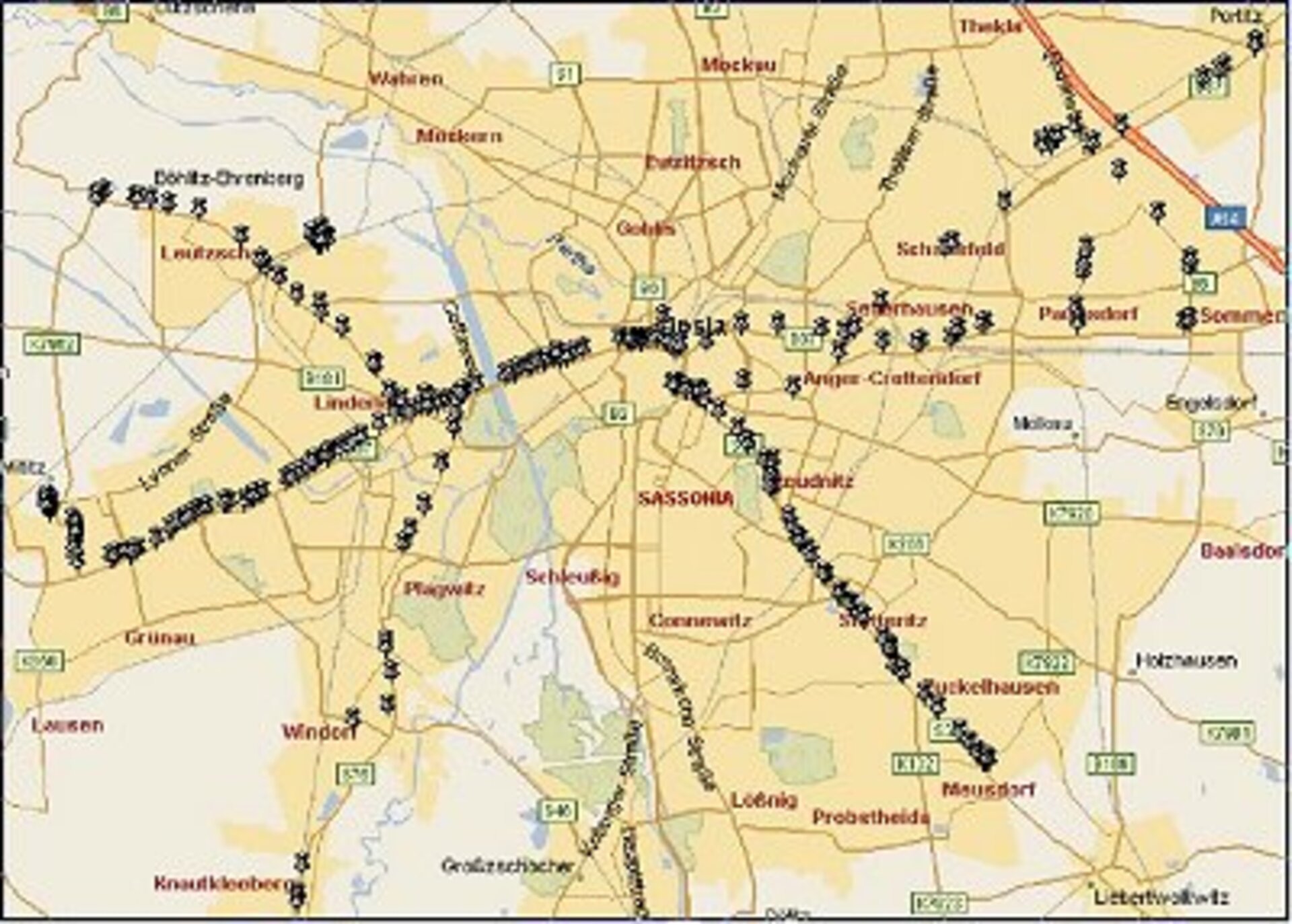 Tracking a tram in Leipzig (Germany)