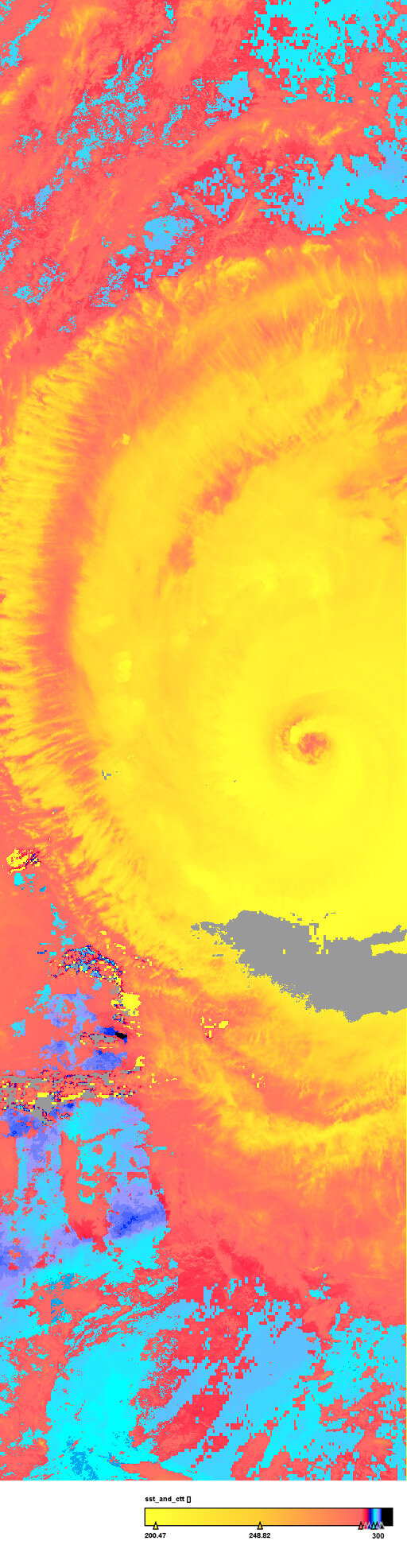 AATSR image of sea surface and cloud top temperature