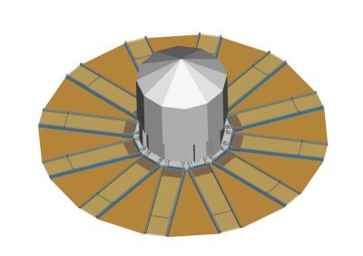 Artist's impression of Gaia's sunshield (deployed)