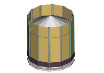 Artist's impression of Gaia's sunshield (stowed)
