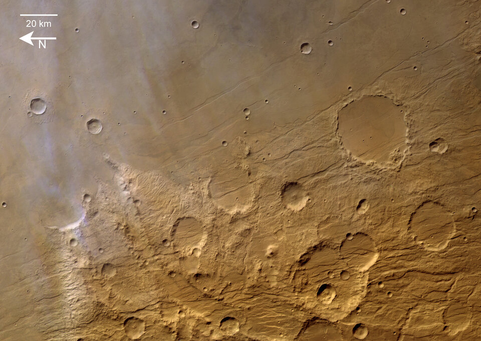 Claritas Fossae and Solis Planum in colour