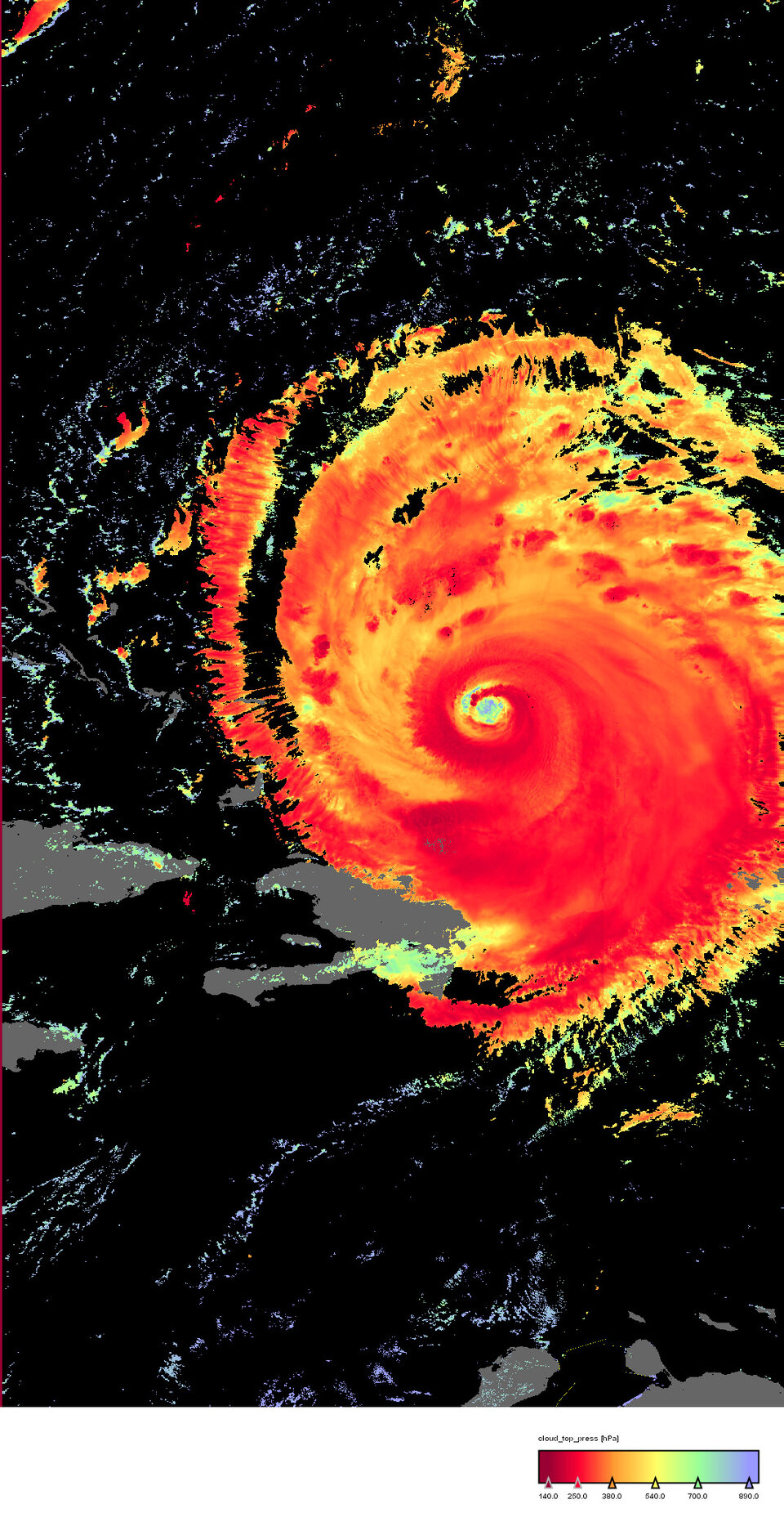 Frances' cloud-top pressure from MERIS