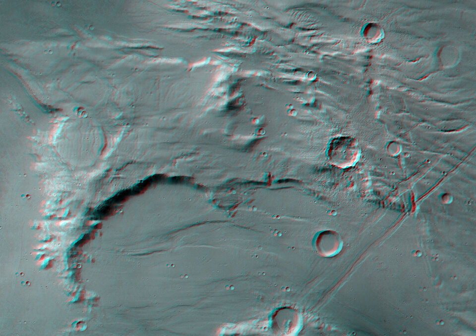 Solis Planum, 3D anaglyph view