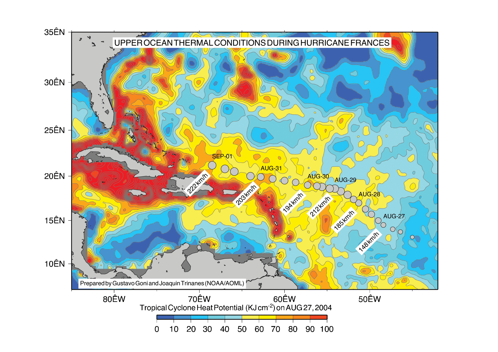 Upper Ocean Thermal Conditions during Francis