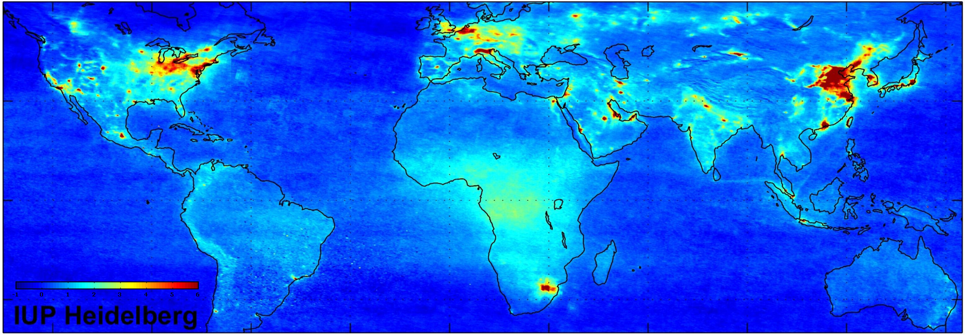 Esa Global Air Pollution Map Produced By Envisat S Sciamachy