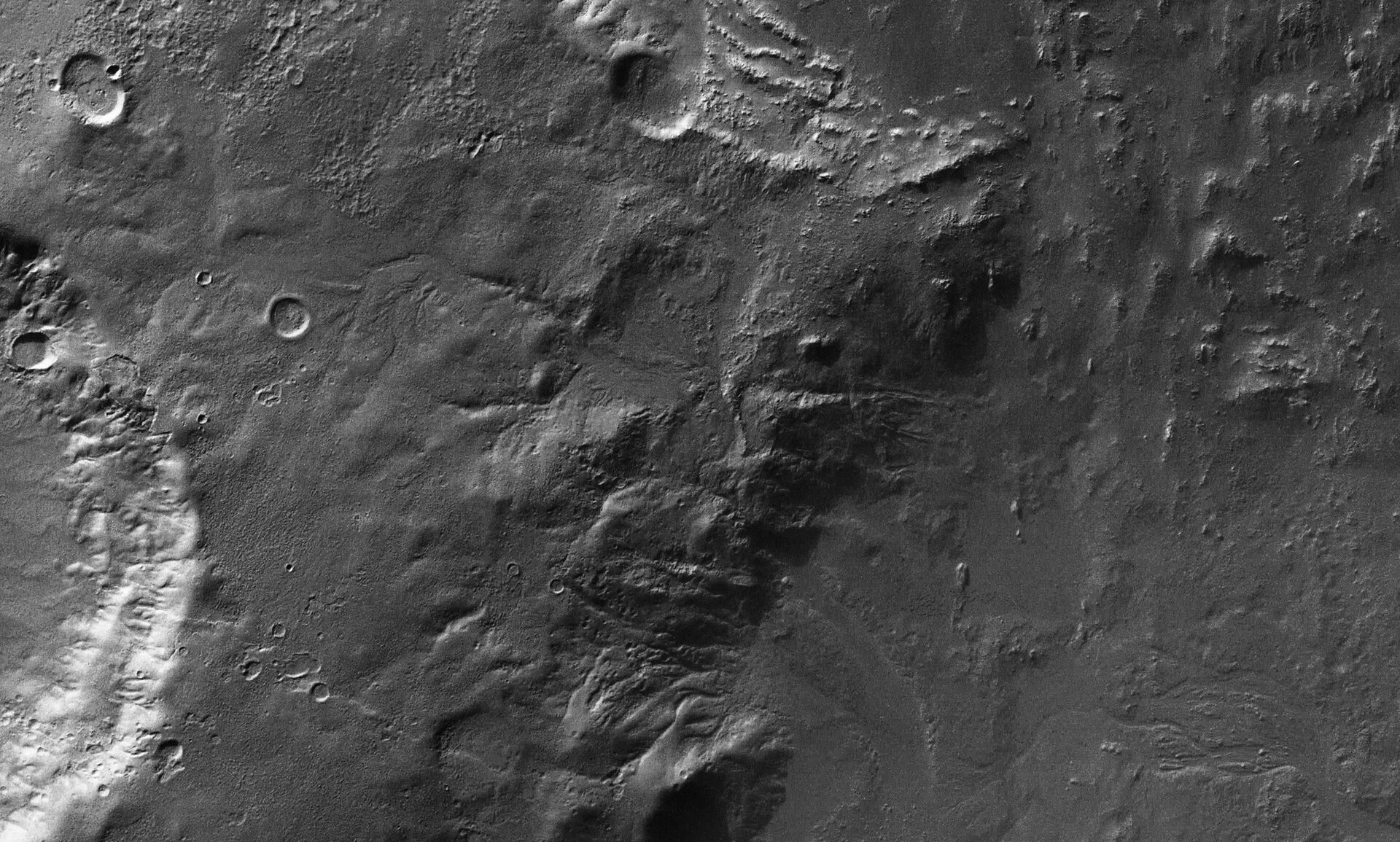 Close-up view of surface near Crater Hale