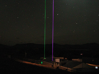 Lidars operating at night, measuring atmospheric ozone, temperature and aerosols.