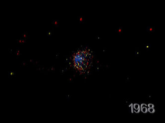 Space debris accumulate: 1957-2000