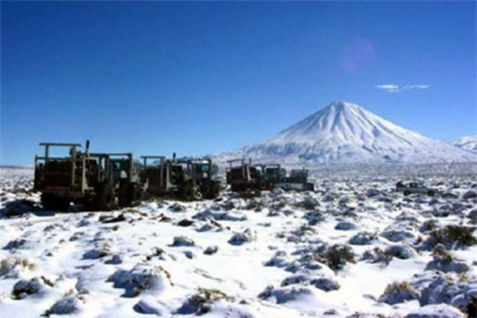 Vibrators operating in volcanic terrain in South America