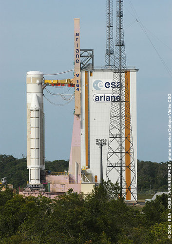 Launcher Ariane 5 ECA is being rolled out from the BIL to ZL-3 for the RSL.