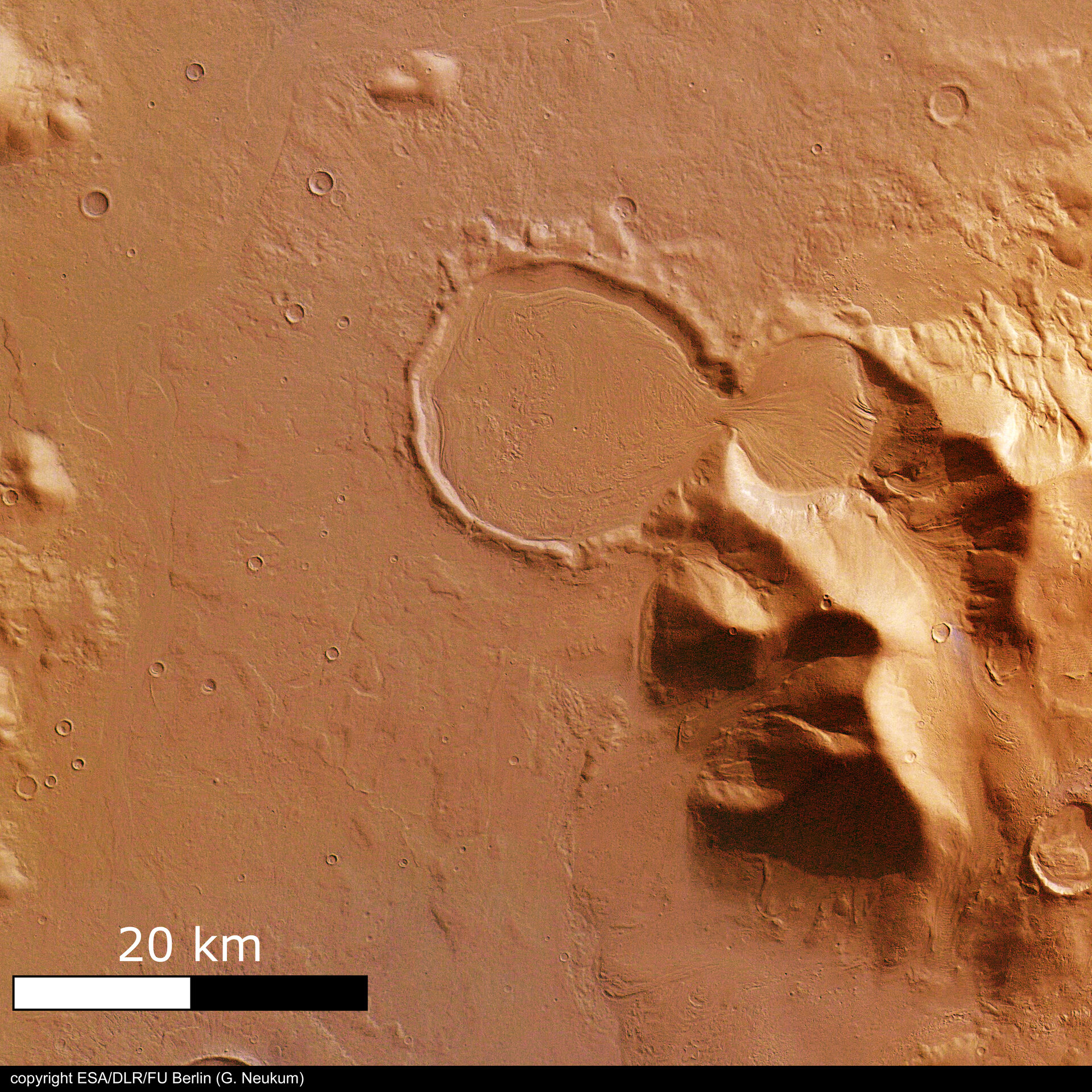 Der "Stundenglas"-Krater mit Wassereis