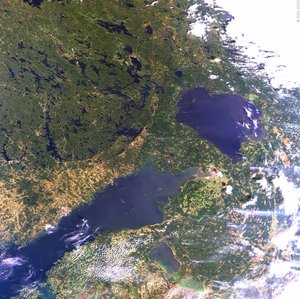 St. Petersburg and Lake Ladoga seen by Envisat's MERIS