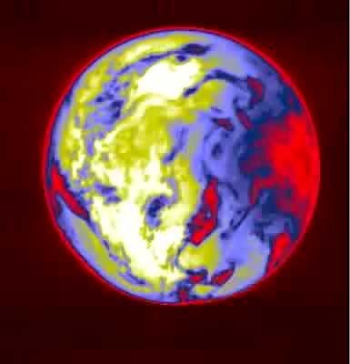 Animation of high-resolution infrared images of Earth