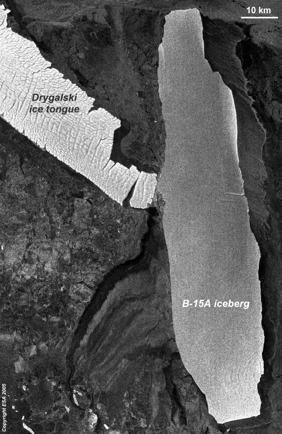 Envisat's ASAR image shows Drygalski crack