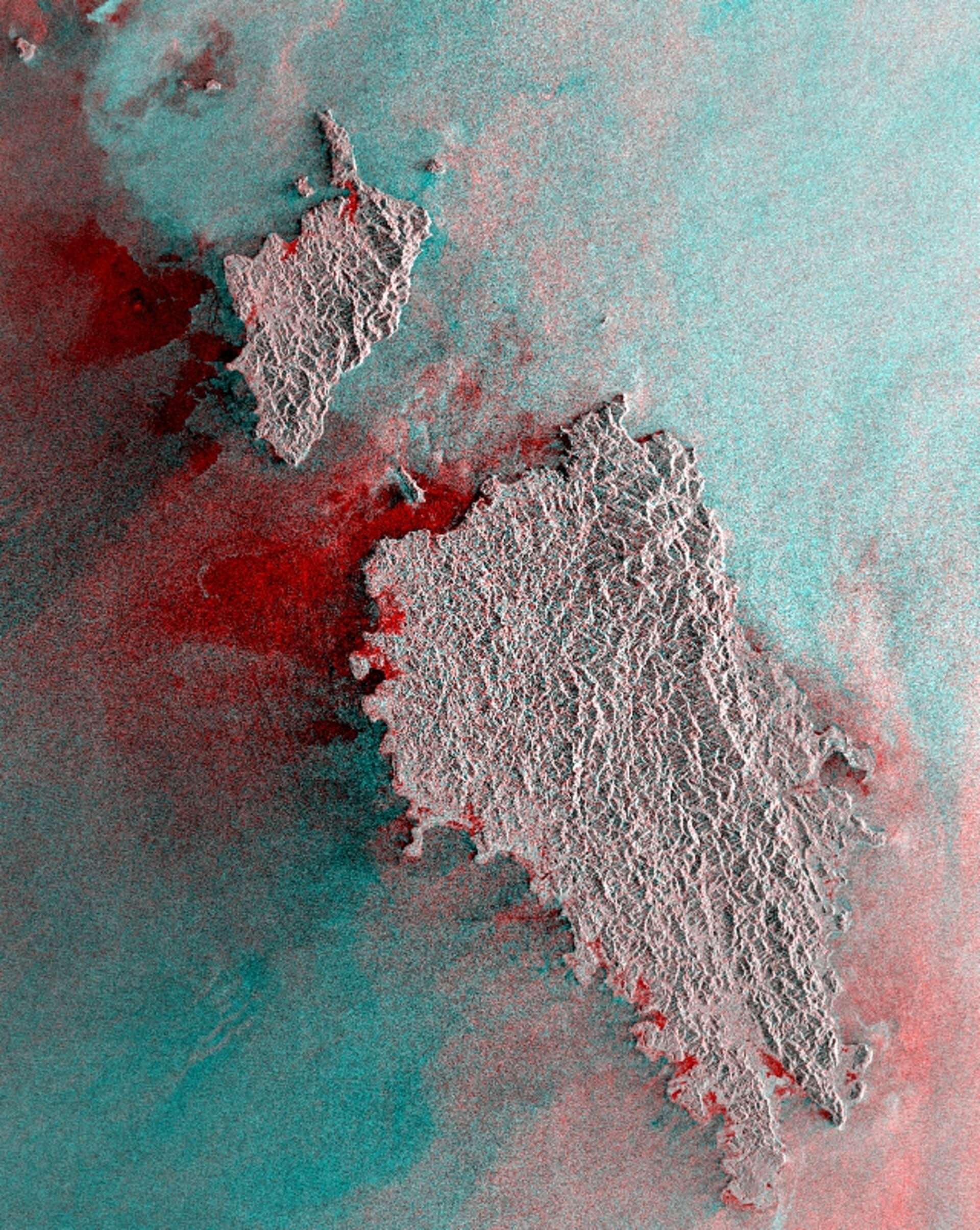 ERS-1 and -2 composite highlighting tsunami damage